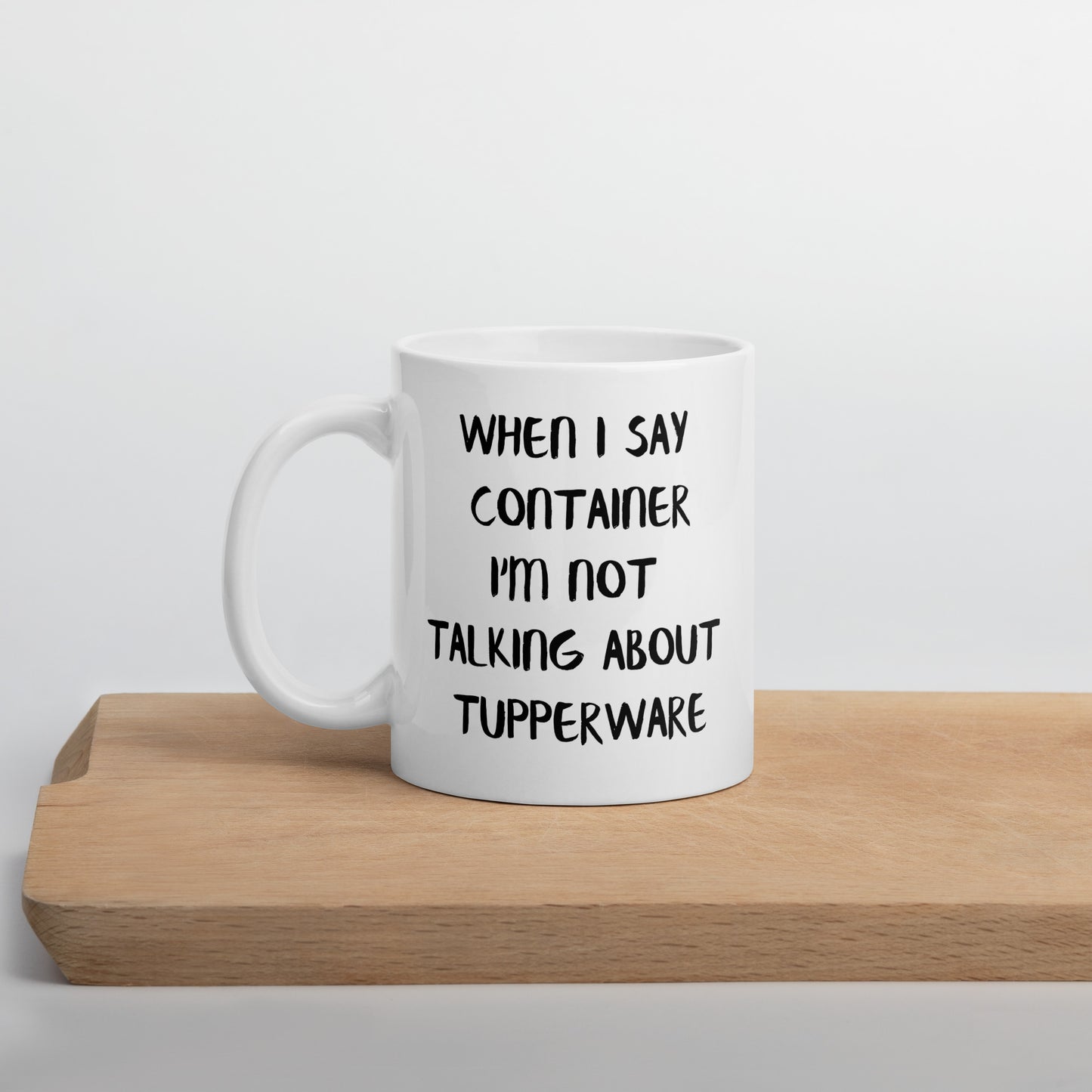 White Mug With Black Text 